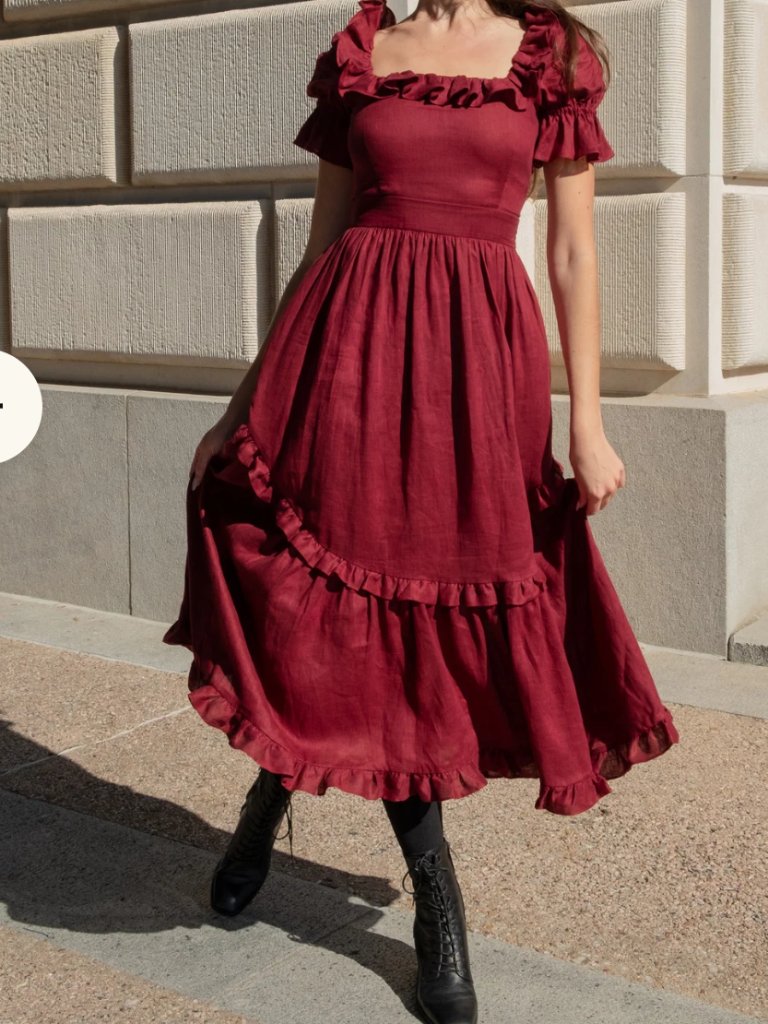 Of Her Own Kind Adeline Dress Burgundy S Never Worn — image 2 of 8